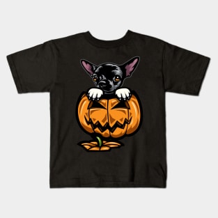 Halloween Chihuahua Pumpkin Kids T-Shirt